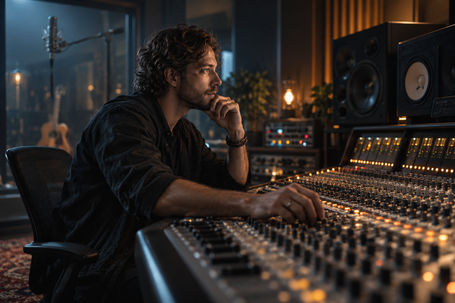 Vocalist in studio